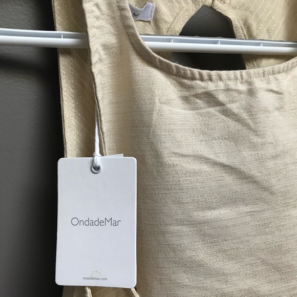 BRAND NWT LINEN SHORT DRESS BY ONDADEMAR SIZE L - Picture 9 of 12